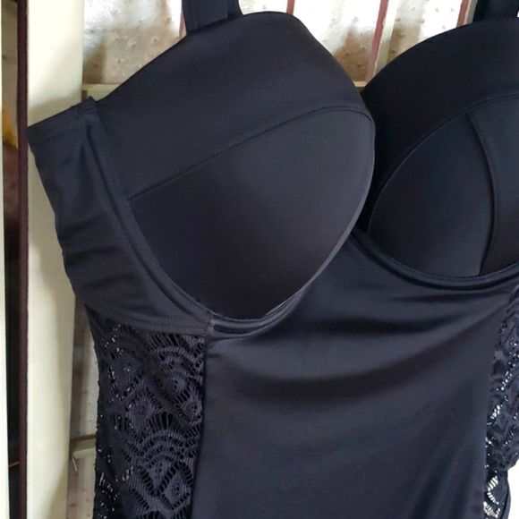 Swimsuit for all black new one piece bikini bodysuit plus size 18 - Picture 2 of 5